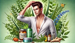 Produtos naturais para o crescimento do cabelo do homem